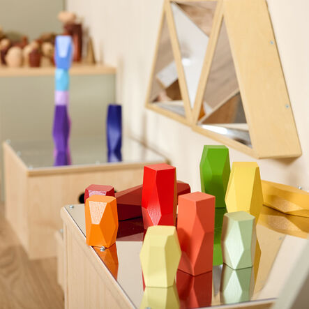 Loose Parts Tonal Rainbow Wooden Boulder Blocks  hi\-res
