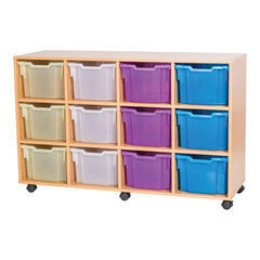 Mobile Tray Storage W/ 12 Extra Deep Tray Bays  hi-res