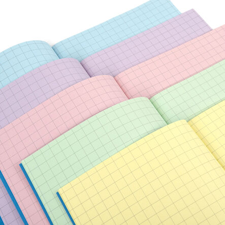 Assorted A5 Tinted Exercise Books 10mm Squares 48pgs 10pk  hi\-res