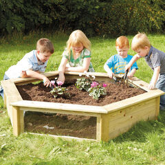 Wooden Hexagonal Planter  hi-res