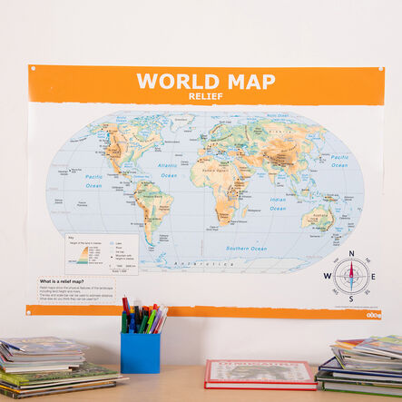 TTS Map of the World Political and Physical A1 KS2  hi\-res