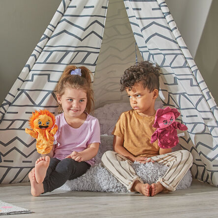 Feelings and Emotions Hand Puppets Set \- Loved, Excited, Frustrated, Nervous and Lonely.  hi\-res