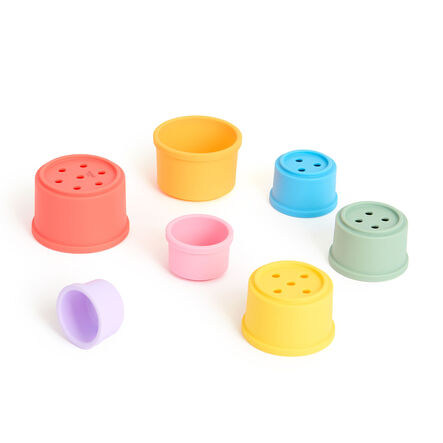 SiliSoft Silicone Teethers, Rainbow Balls \x26 Cups Bundle  hi\-res