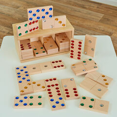 Wooden Jewel Domino Set 28pk  hi-res