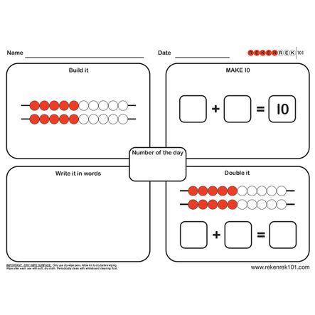 Rekenrek Practice Charts \- Number Bonds  hi\-res