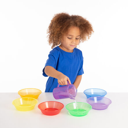 Translucent Rainbow Sand Water Play Sorting Bowls 6pk  hi\-res