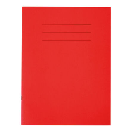 9\'\'x7\'\' Exercise Book 8mm Ruled Margin Red 80pg 100pk Red hi\-res