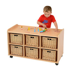 Storage Unit with Deep Wicker Baskets  hi-res