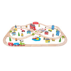 Small World Wooden Town & Country Train Set 101pcs  hi-res