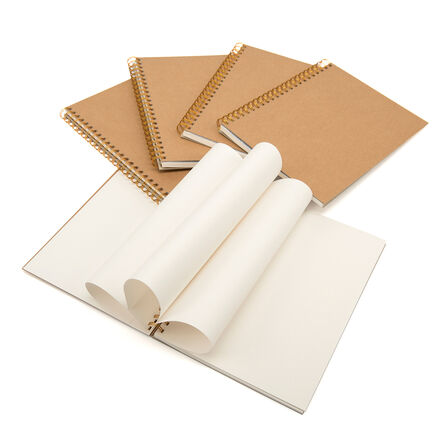 Pisces Hdbk ECO Kraft Cover Spiral Sketchbook A4 140gsm 5pk  hi\-res
