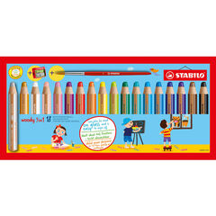Stabilo Woody 3 in 1 Jumbo Colouring Pencils 18pk  hi-res