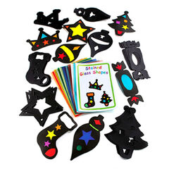 Stained Glass Christmas Shapes 30pk  hi-res
