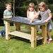 Outdoor Rectangular Chalkboard Table and Benches  hi\-res