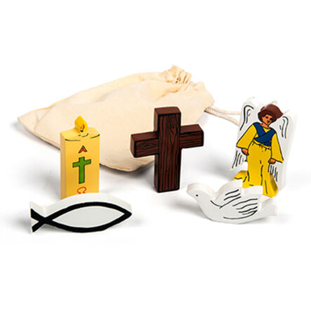 Wooden Christian Symbols 5pk  hi\-res