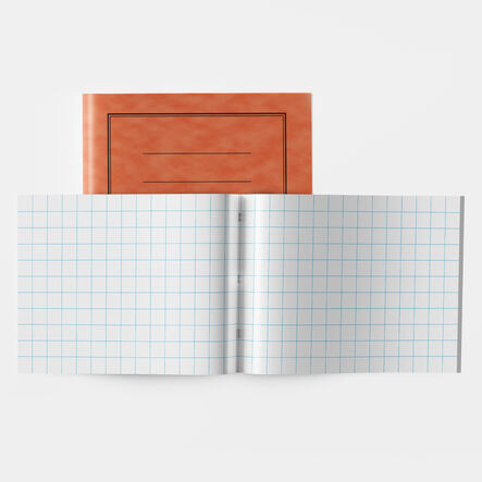 6.5\'\'x 5\'\' Exercise Book 10mm Squares Orange 24pg 50pk  hi\-res