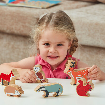 Small World Wooden Woodland Animal Set 6pcs  hi\-res