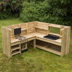 TTS Outdoor Wooden Corner Kitchen Unit H110 x W180 x D180cm  hi-res
