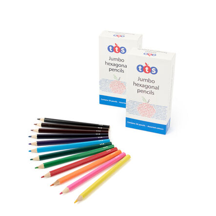 TTS Chunky Hexagonal Pencils Assorted 72pk  hi\-res