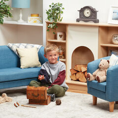 Millhouse Home Corner Role Play Children's Blue Tub Chair & Sofa  hi-res