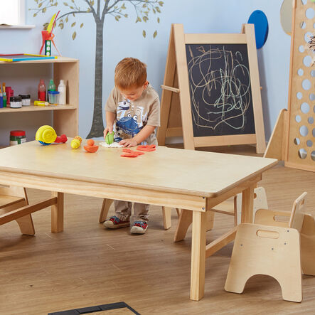 Natural Wooden Folding Early Years Table  hi\-res