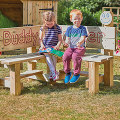Outdoor Wooden Buddy Corner Bench  hi-res