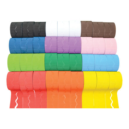 Corrugated Scalloped Fade Resist Border Rolls Assorted  hi\-res