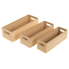 Wooden Storage Boxes 3pk  hi-res