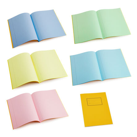 A4 Tinted Exercise Book 8mm Ruled Margin Assorted 48pg 50PK  hi\-res