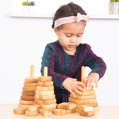 TTS Wooden Manipulative Stacking Pyramids  hi-res