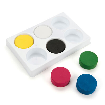 Assorted Tempera 6 Paint Blocks and Palette  hi\-res