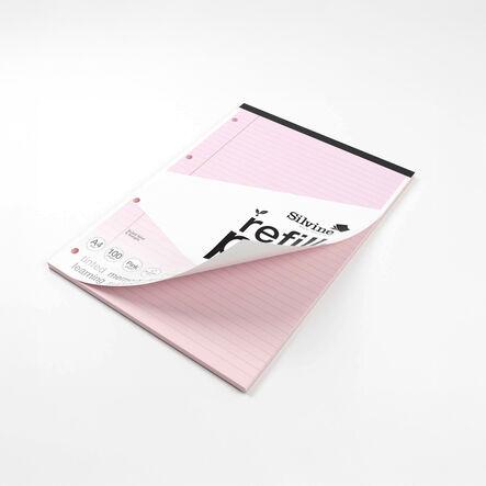 A4 Tinted Refill Pads 8mm Ruled Margin Assorted 100pg 5pk  hi\-res