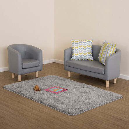 Geo Wipe Clean Antimicrobial Grey Tub Seating  hi\-res