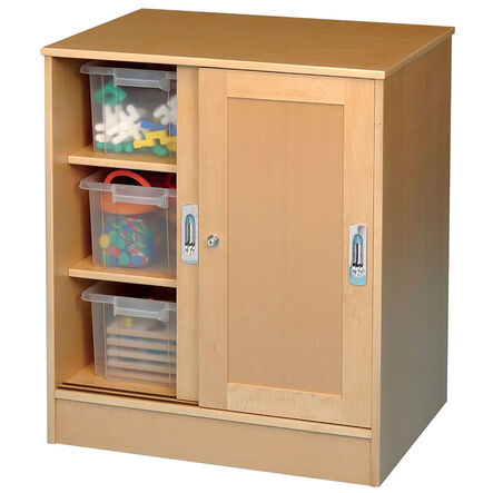 Medium Beech Lockable Storage Cupboard H850 x W530 x L710mm  hi\-res