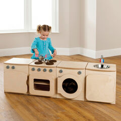 Millhouse Toddler Natural Wooden Play Kitchen 4pc  hi-res