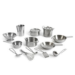 Role Play Kitchen Stainless Steel Cookware Set  hi-res