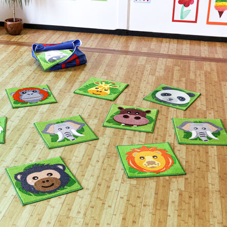 Zoo Animals Mini Placement Carpet Squares 30pk  hi\-res