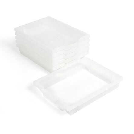 Gratnells Storage Trays 6 Pack Clear Shallow Clear hi\-res