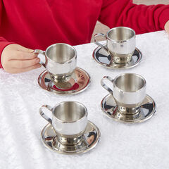 Metal Tea Cup Set 4pk  hi-res