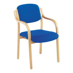 Curved Wooden Side Chairs With Arms  hi-res