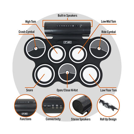 Portable Roll Up Electronic Drum Kit  hi\-res