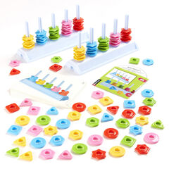 Pair of Colour and Shape Sorting Abacuses 126pcs  hi-res