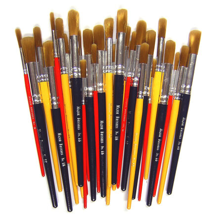 Golden Nylon Round Paint Brushes Assorted 30pk  hi\-res