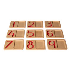 Wooden Number Trays 9pk  hi-res