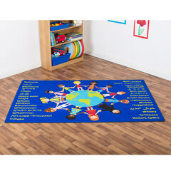 Multicultural Welcome Languages Carpet 2m x 1.3m  hi-res