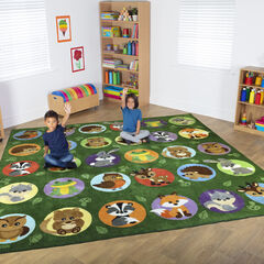 Woodland Animals Placement Carpet 3m x 3m  hi-res