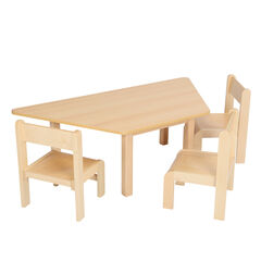 Essentials Beech Trapezoidal Table  hi-res