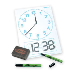 Show Me Telling the time Dry Wipe Boards 35pk  hi-res