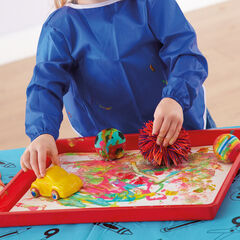 Plastic Coloured Mark Making Messy Art Trays  hi-res