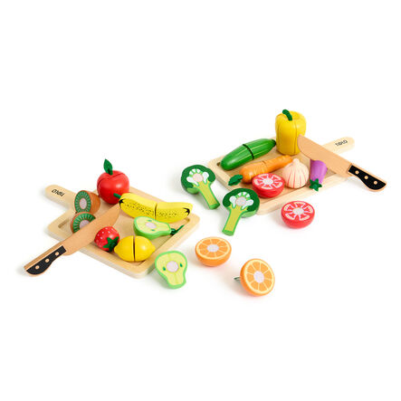 Role Play Wooden Slicing Fruit \x26 Veg Set  hi\-res