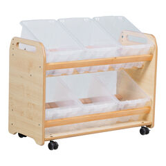 Tilted Storage Trolley on Wheels 6 Tubs/Baskets  hi-res